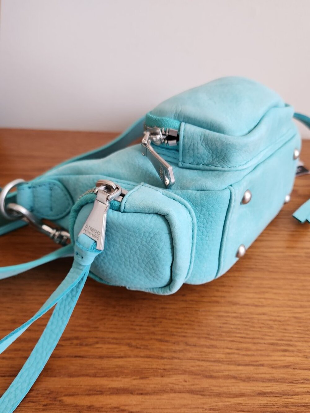 AIMEE KESTENBERG “OCEAN AWAY WE GO” SMALL CONVERTIBLE GENUINE NUBUCK LEATHER CRO - Picture 7 of 9